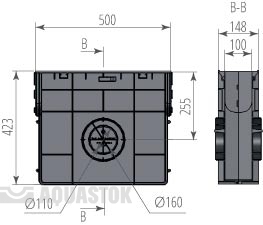 Пескоуловитель пластиковый DN100 (черный) арт.11042