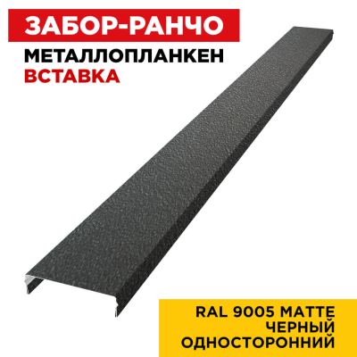 Металлопланкен ВСТАВКА 80*20мм RAL9005 МАТТЕ Черный