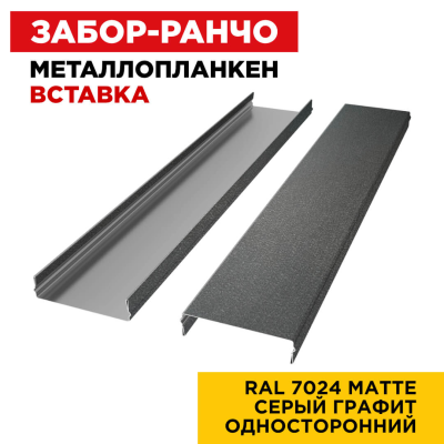 Металлопланкен ВСТАВКА 80*20мм RAL7024 МАТТЕ Серый Графит