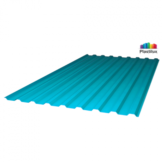 Монолитный профилированный поликарбонат ПЛАСТИЛЮКС-МП-20(У) 1,15*2 м, Бирюза