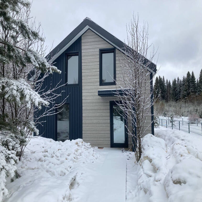 Металлосайдинг ЕВРО-БРУС Беленый Дуб, RAL7024 Серый Графит Printech + Полиэстер