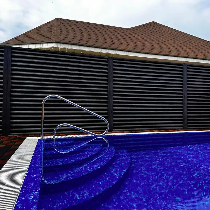 Забор Еврожалюзи Черное Дерево 3D Принтек двусторонний